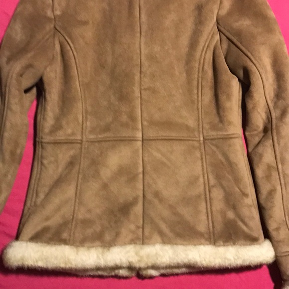 Faux Suede Winter Jacket with Hood - Picture 7 of 8